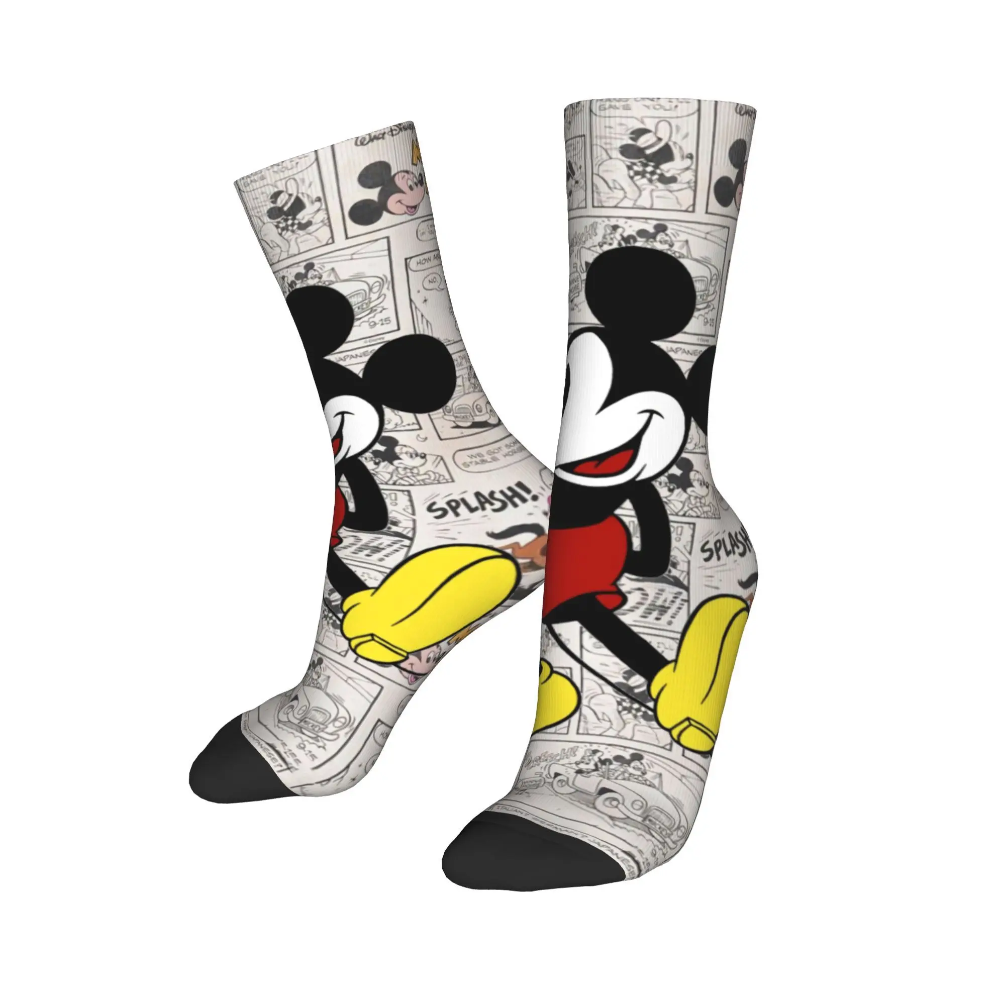 Custom Funny Mens Mickey Mouse Dress Socks Unisex Warm Breathbale 3D Printed Anime Cartoon Crew Socks