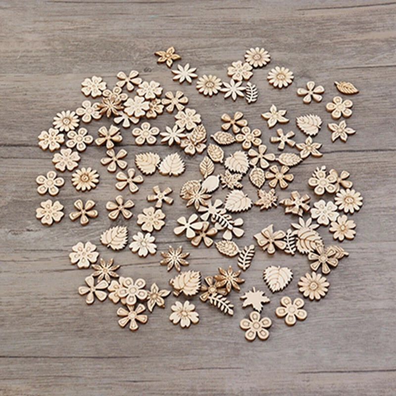 50/100pcs Wood Crafts Wedding Party Decoration Birthday Valentine\'s Gifts Home Table Decor Handiwork