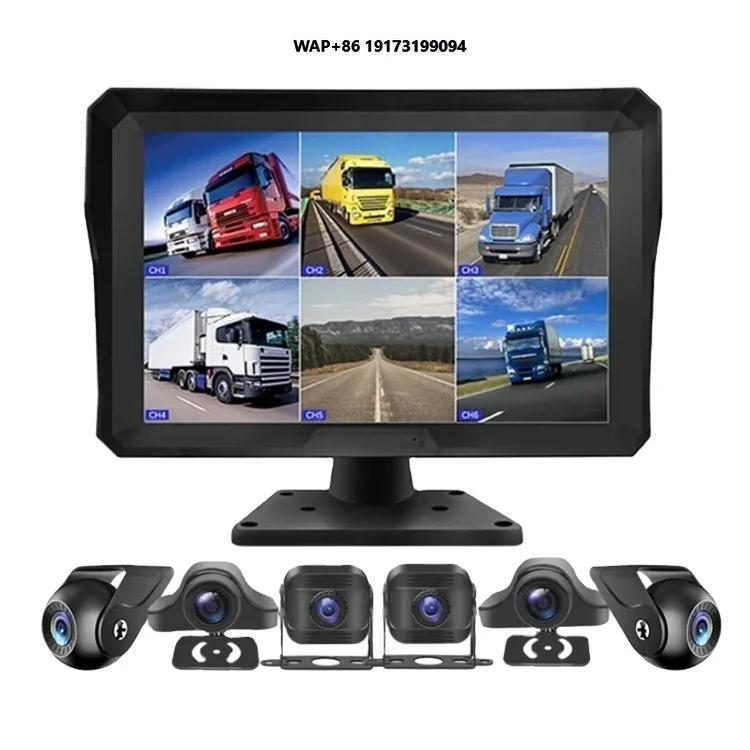 6CH 10.1 بوصة تعمل باللمس سيارة/RV/حافلة/شاحنة نظام AHD مركبة CCTV HD للرؤية الليلية عكس مسجل وقوف السيارات #1