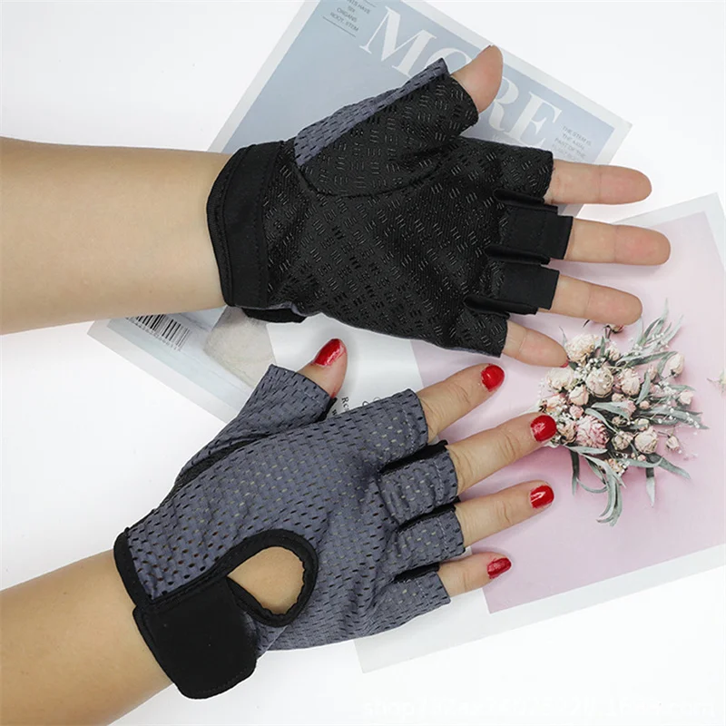 Gym Gloves Fitness Training Fingerless Men Women Bodybuilding Exercise Sports Gloves For Cycling Bicycle Anti Slip Breathable