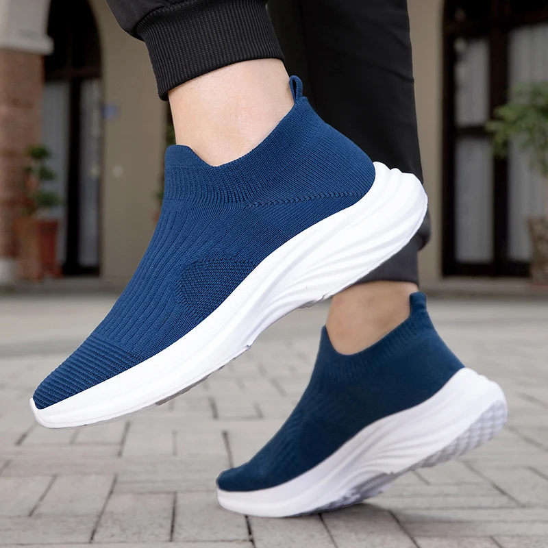 حذاء رجالي أحذية رياضية تنفس شبكة الانزلاق على احذية الجري في الهواء الطلق عدم الانزلاق زوجين الركض التدريب المشي لمسافات طويلة أحذية رياضية