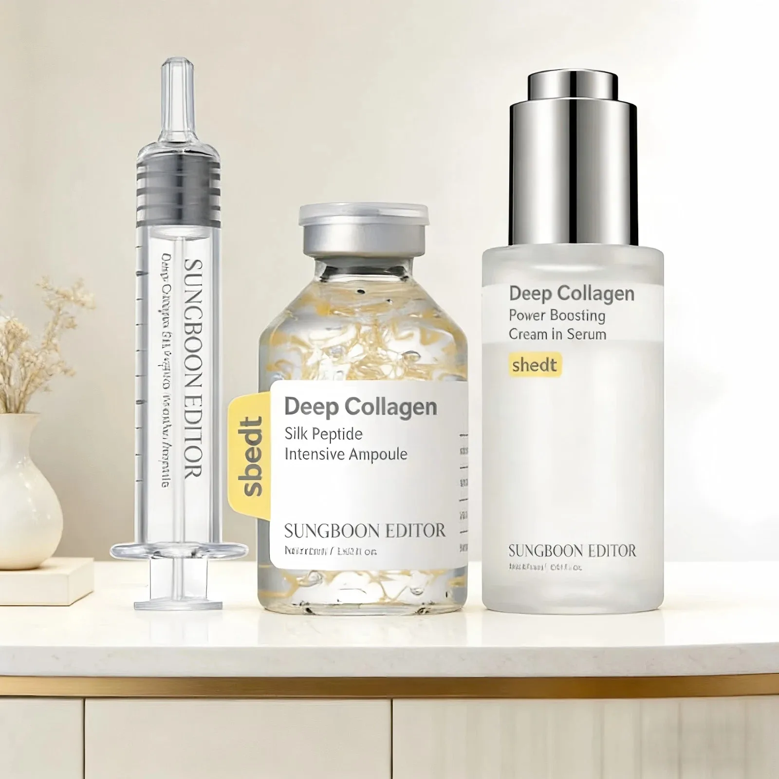 

Sungboon Silk Collagen & Peptide Face-Lift Duo: Ampoule + Serum, 8 HA, Firming