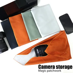 Portable Self-adhesive Folding Cloth Camera Storage Bag For Photography Cameras Phones Cosmetics Plush Wrapping Cloth