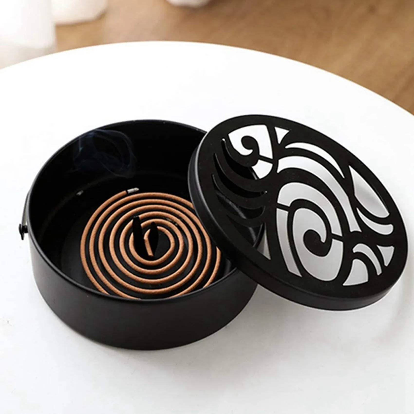 AB45 4X Metal Portable Mosquito Coil Holder,Household Mosquito Repellent Box,Classical Design Portable Mosquito Coil Holder