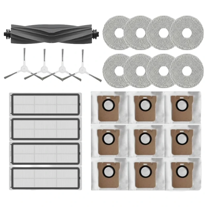 لـ Dreame L10S Ultra/S10 Pro، لـ Xiaomi Robot Vacuum X10 Plus فرشاة جانبية رئيسية مرشحات Hepa ملحقات أكياس الغبار الممسحة