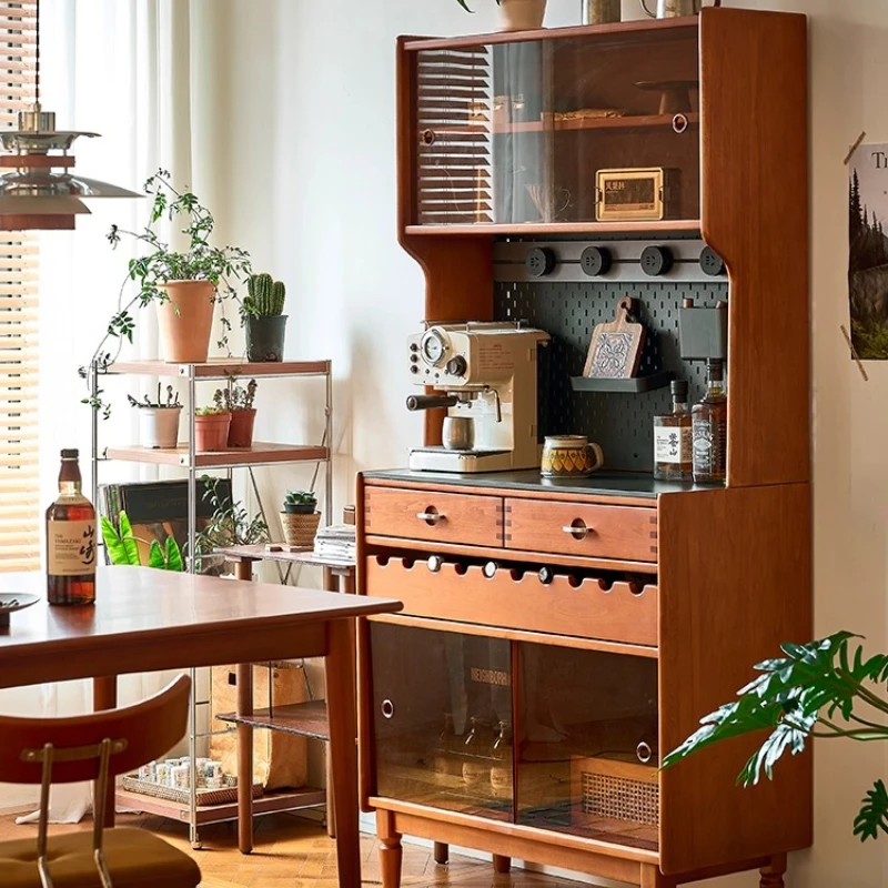 

Solid wood dining side cabinet, restaurant integrated storage against the wall, Nordic household small apartment medium