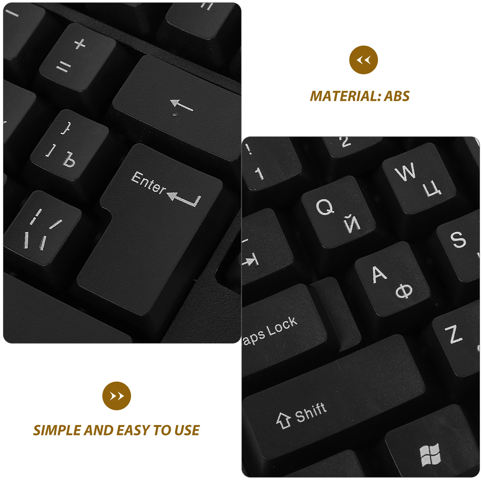 

Full Size Wired Keyboard for Desktop Computer USB Office Gaming Keyboards Russian Layout No Driver Stable Performance
