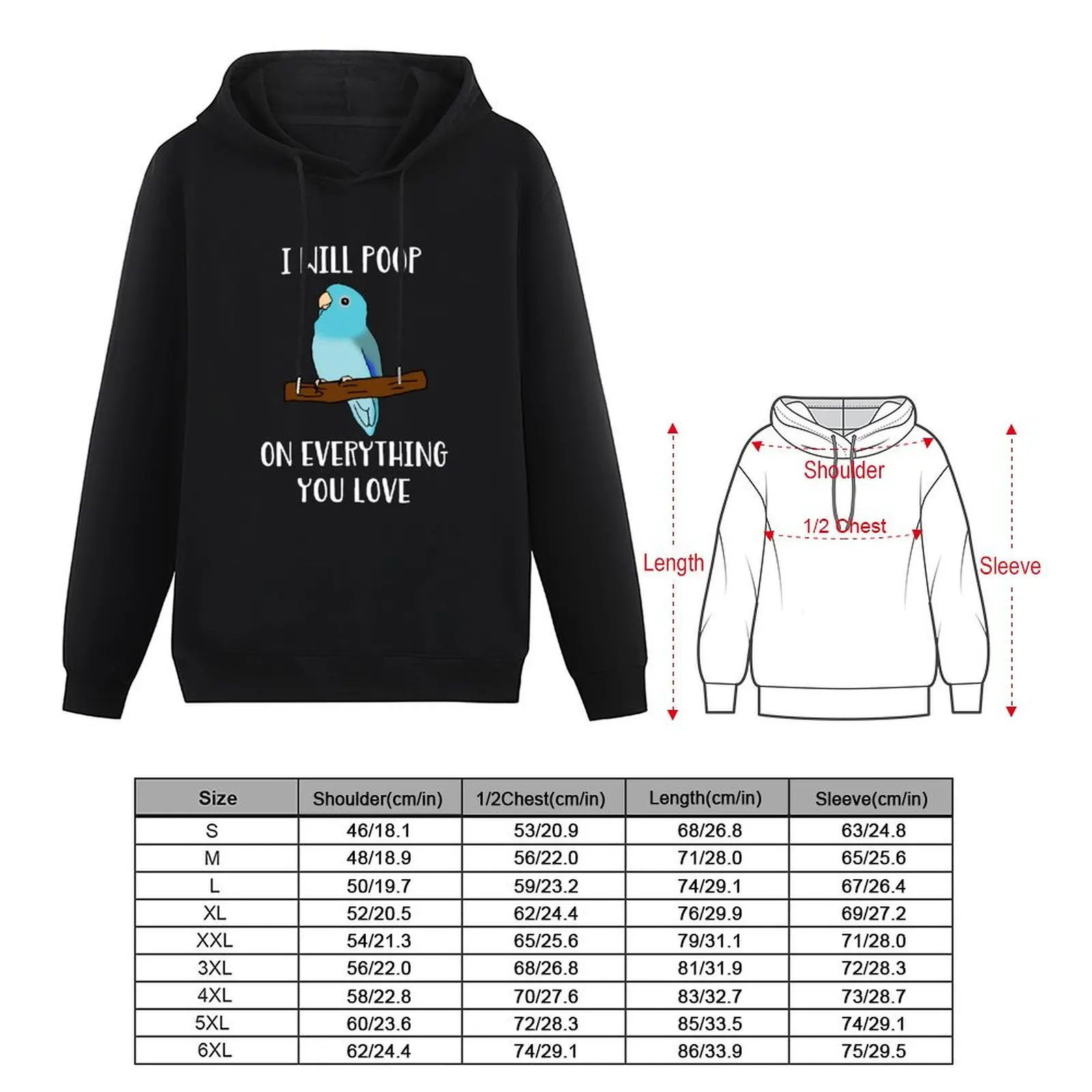 i will poop on everything you love - blue fallow parrotlet Pullover Hoodie men wear hoody