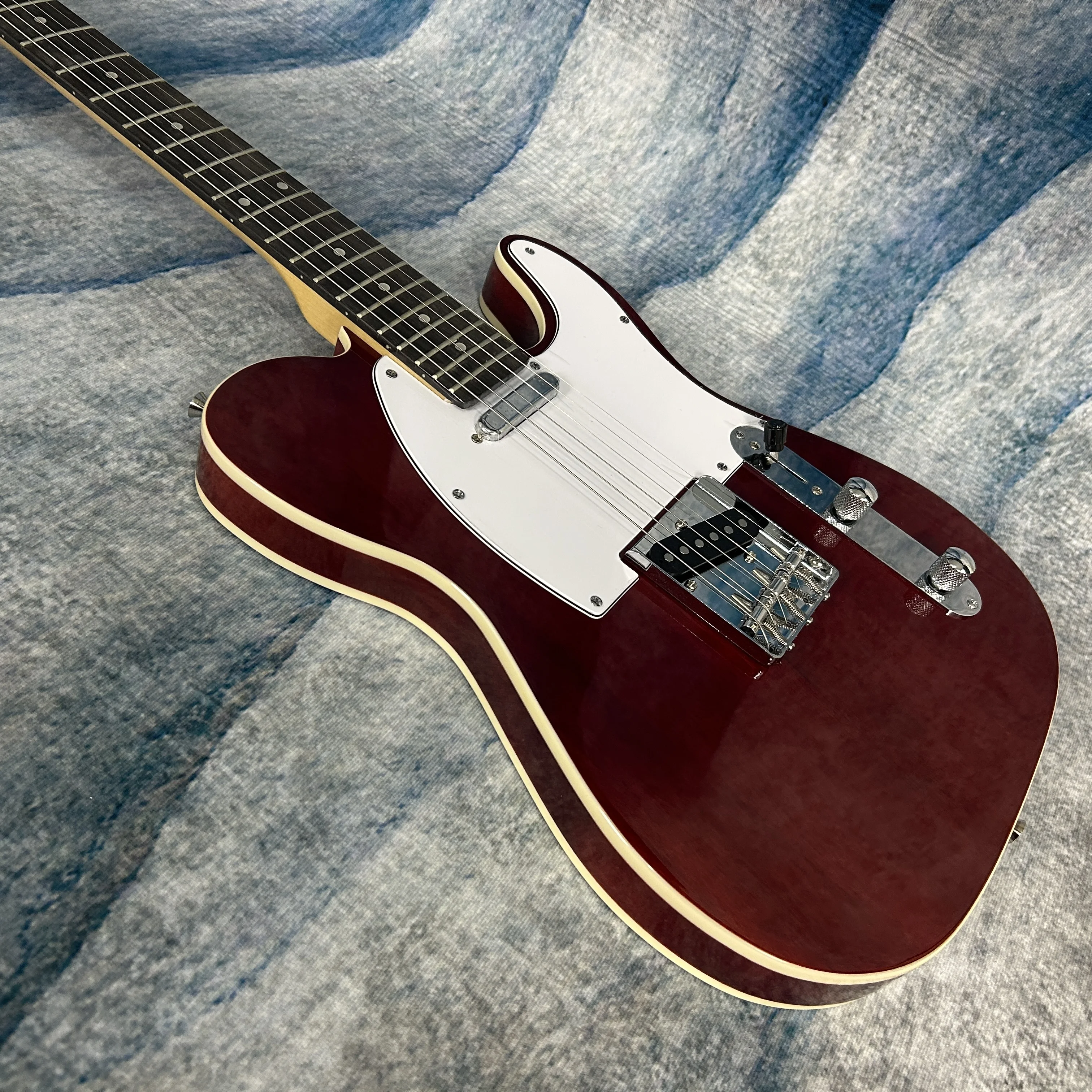 جيتار كهربائي TL باللون الأحمر الخمري - 22 فريتس من خشب الورد - ربط مزدوج