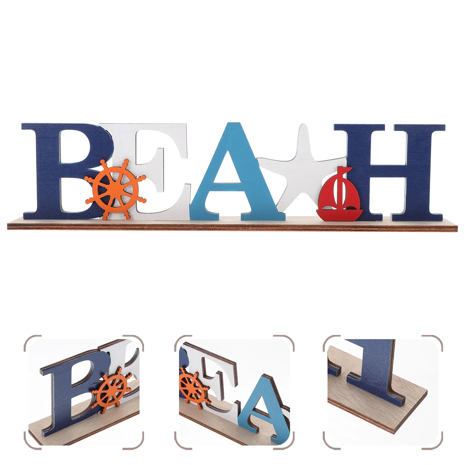 Home Decor Letter Ornaments Desktop Adornment Signage Marine Style Decoration Wooden Crafts Creative Word