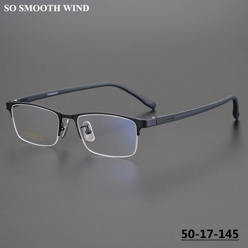 

Narrow Square Half Frame Glasses Men Titanium Business Eyeglasses Ultralight Men TR Elastic Leg Half-rim Spectacle Eyewear Gafas