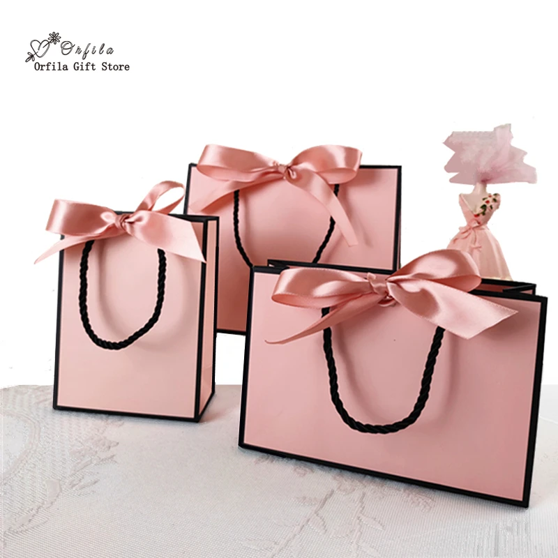 Sacchetto regalo di carta rosa confezione regalo di san valentino in oro confezione regalo per matrimonio/confezione di vestiti omaggi per Baby