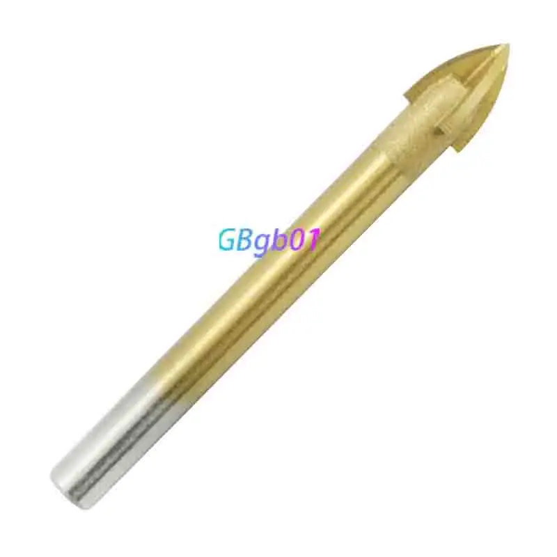 Picture 6: Aluminum – Round Shank Cross Design Industrial Titanium Coated Triangle Drill Bit for Tile, Glass, Ceramic, Wall