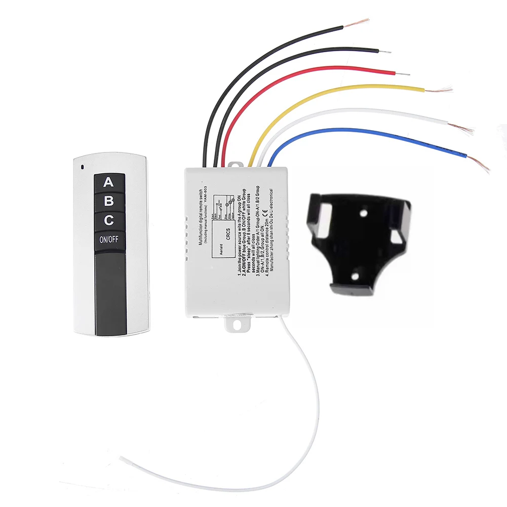 1/2/3 Channel ON/OFF 220V Wireless Remote Control Switch Receiver Transmitter for Fluorescent Lamp Energy-saving Lamp