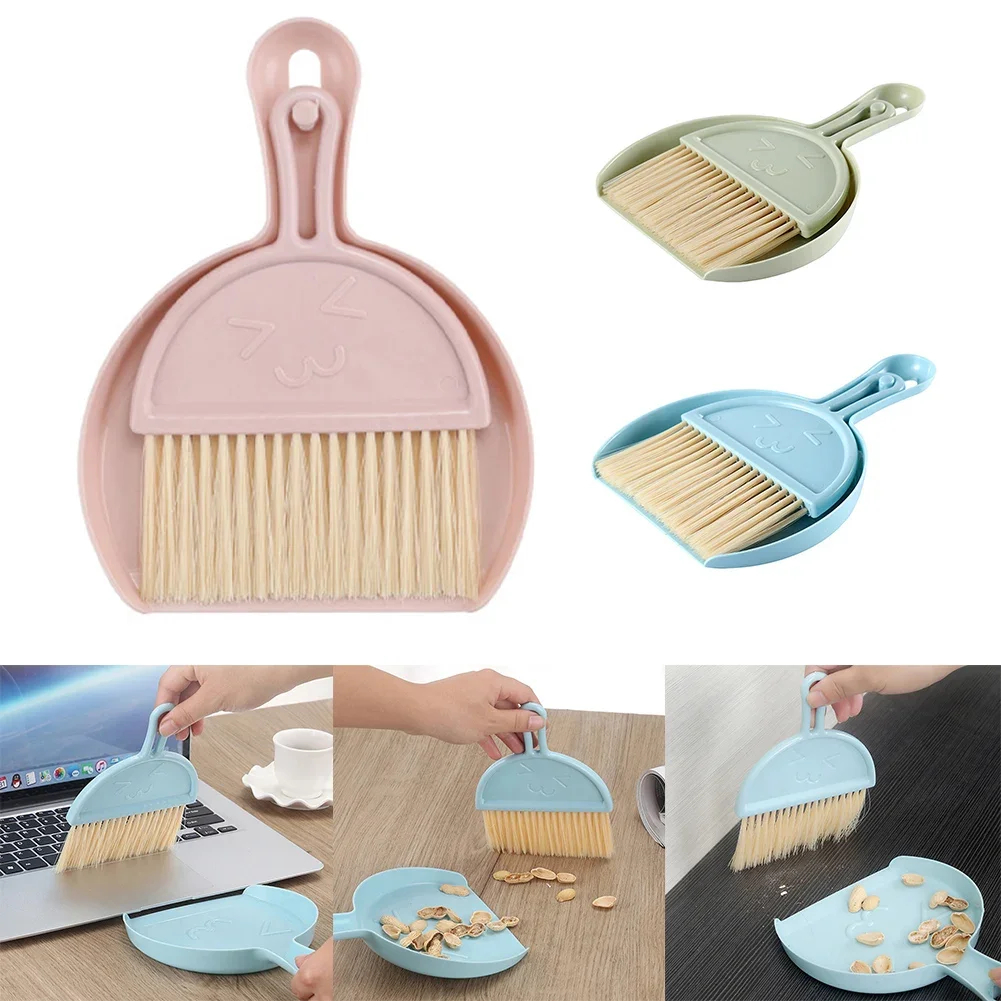 1 ชิ้น Creative Thicken พลาสติกโต๊ะชุดทําความสะอาดมินิเดสก์ท็อปคีย์บอร์ดแปรงทําความสะอาดแปรงขนาดเล็กไม้กวาด Dustpan