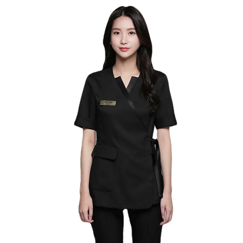 High Quality Spa Uniform Women Nail Salon Massage Therapist Tunic Beautician Uniforms Waitress Restaurant