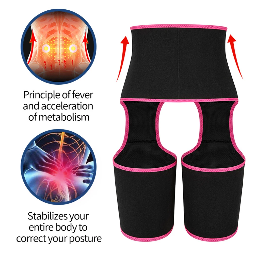 1Set Adjustable High Waist Thigh Trimmer Women Working Out Full Body Waist Trainer Weight Loss Thigh Sweat Bands Waist Trainer