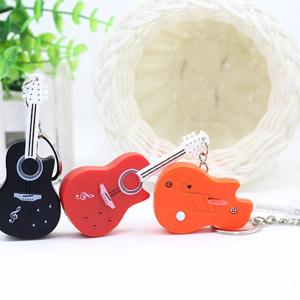 Guitar Keychain Backpack Holder Chains Women for Car Keys Music Party Favor Ring Matching Keychains with Lights Decorative