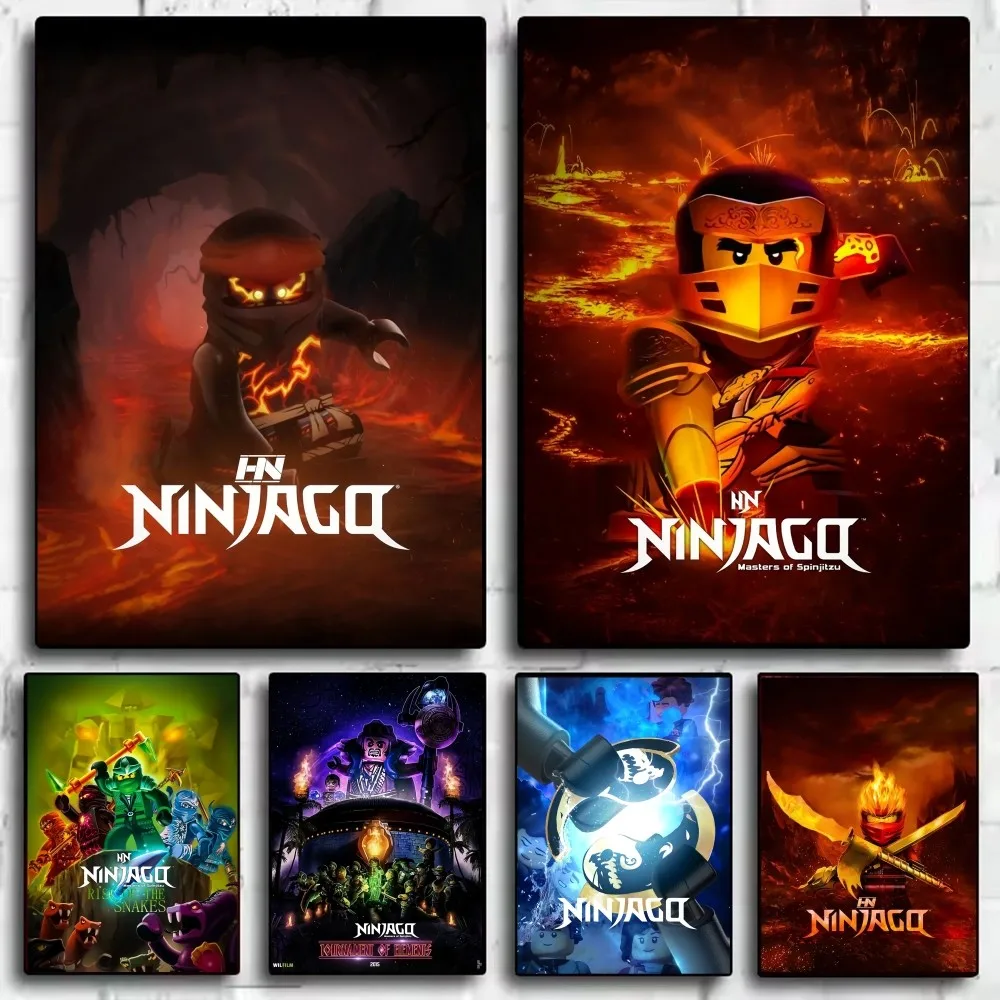 Cool Cartoon-N-Ninjago Poster Poster HD art sticky wall waterproof home living room bar decoration