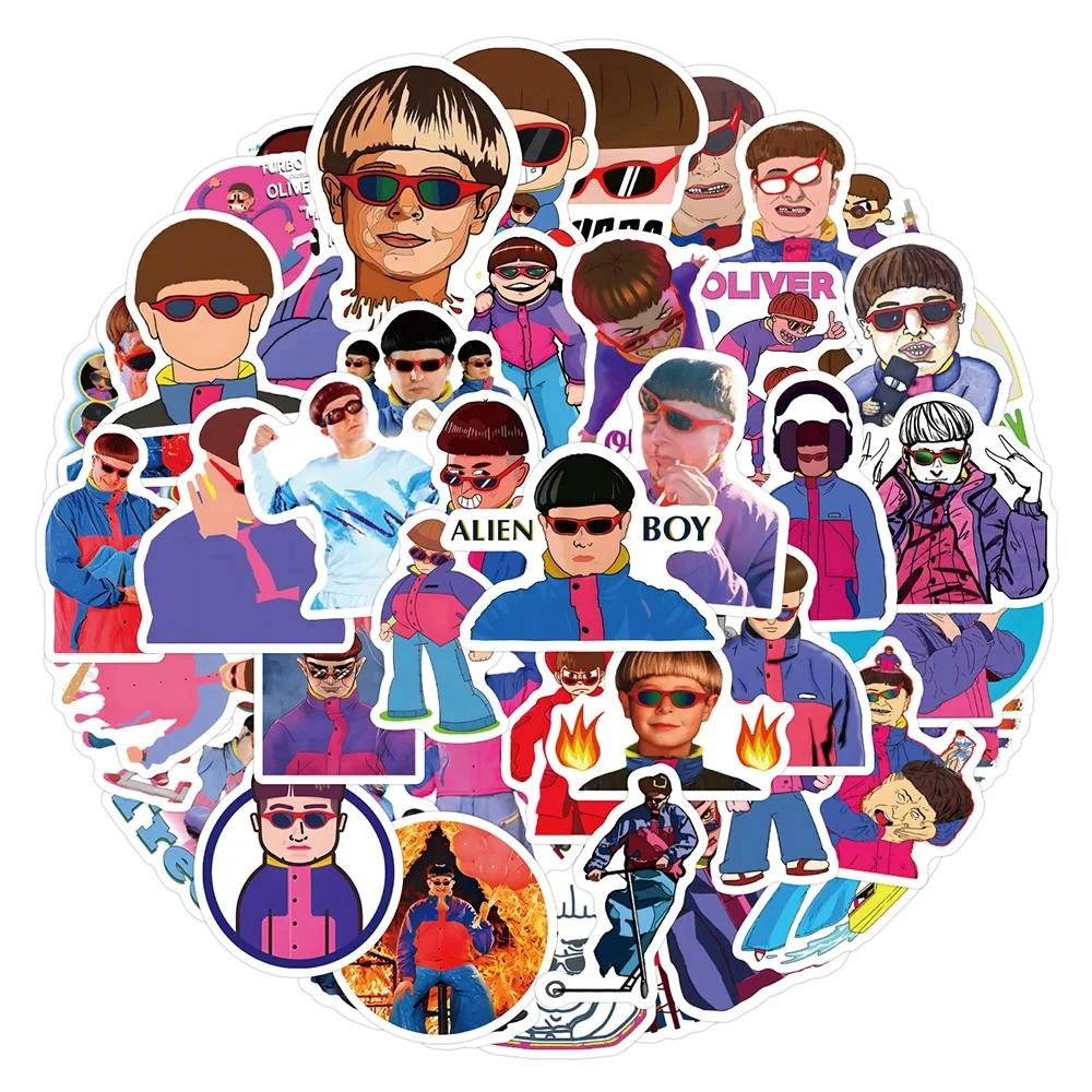 60 Stück Cartoon Oliver Tree Graffiti-Aufkleber Q-Version Sänger DIY-Spielzeug für Telefon, Flasche, Reisetasche, Ästhetische Aufkleber, Kreatives Geschenk