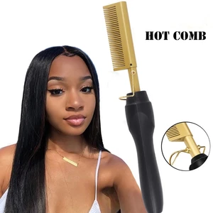 2 in 1 Listrik Panas Pemanas Sisir Pelurus Rambut Atlet Curling Putra Basah Kering Rambut Besi Sikat Pelurus Rambut Styling Alat 10 penjualan terbaik besi datar kecil - №