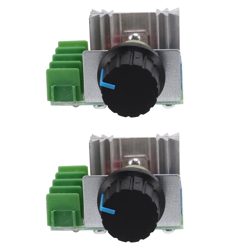 ABFT-2 Pcs Speed Controller For AC Motor AC 220V 2000W Thyristor Motor Speed Control Adjustable Power Controller