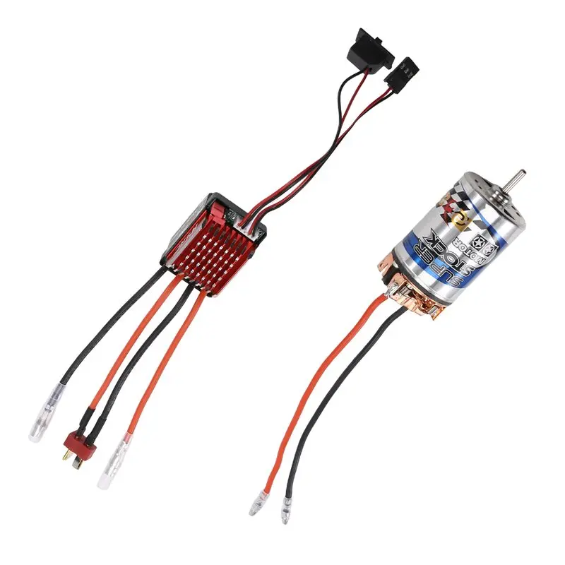 WOWFU-High Voltage ESC T Plug Set 550 23T Waterproof Brushed Motor 320A For 1/10 RC Crawler SCX10 D90 Traxxas Axial Tamiya