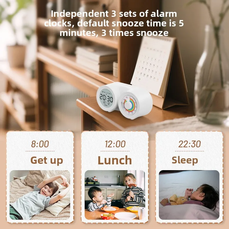 مؤقت بصري عبر الحدود مدير وقت الطالب العد التنازلي للأطفال توقيت شاشة مزدوجة الانضباط الذاتي قطعة أثرية على مدار الساعة #2