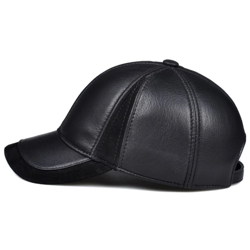 Quality Genuine Leather Golf Hat For Men Casual Outdoor Patchwork Baseball Cap Male Thin Duck Tongue Chic Trucker Casquette