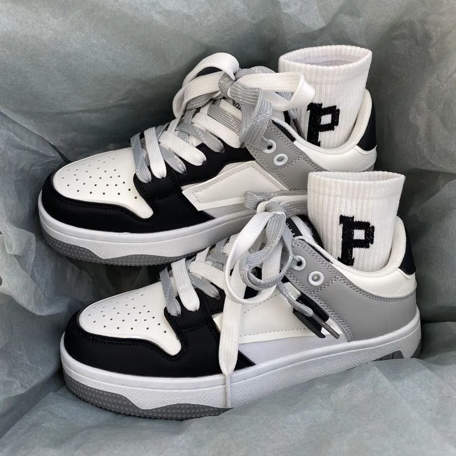 China-Chic Breathable Moral Training Shoes 2023 Autumn New Literary Retro Contrast Color Thick soled Casual Student Board Shoes