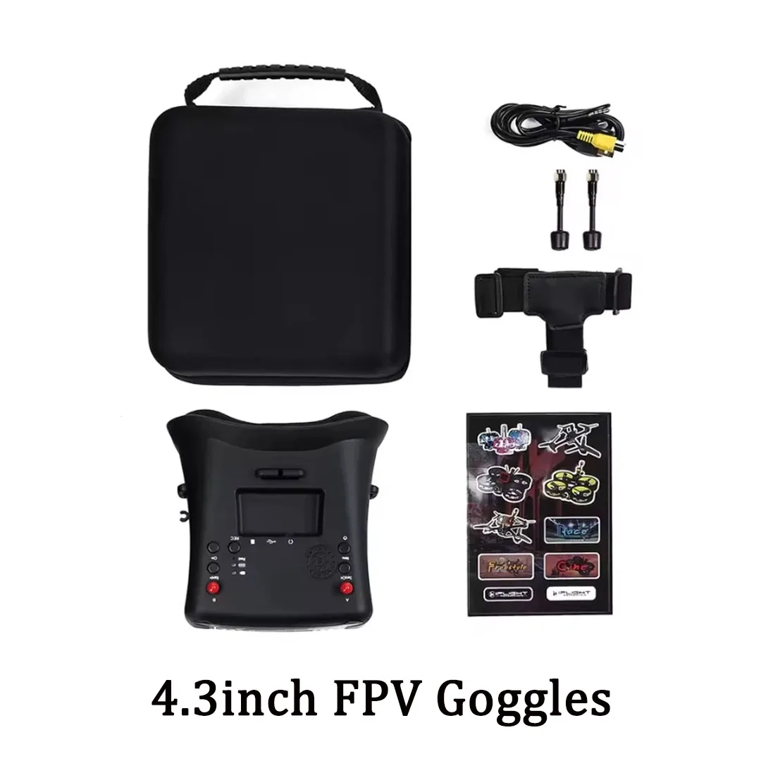 

iFlight 4,3-дюймовые очки FPV 40CH 5,8 ГГц с функцией DVR Встроенный аккумулятор 3,7 В/2000 мАч для деталей FPV RC Tools