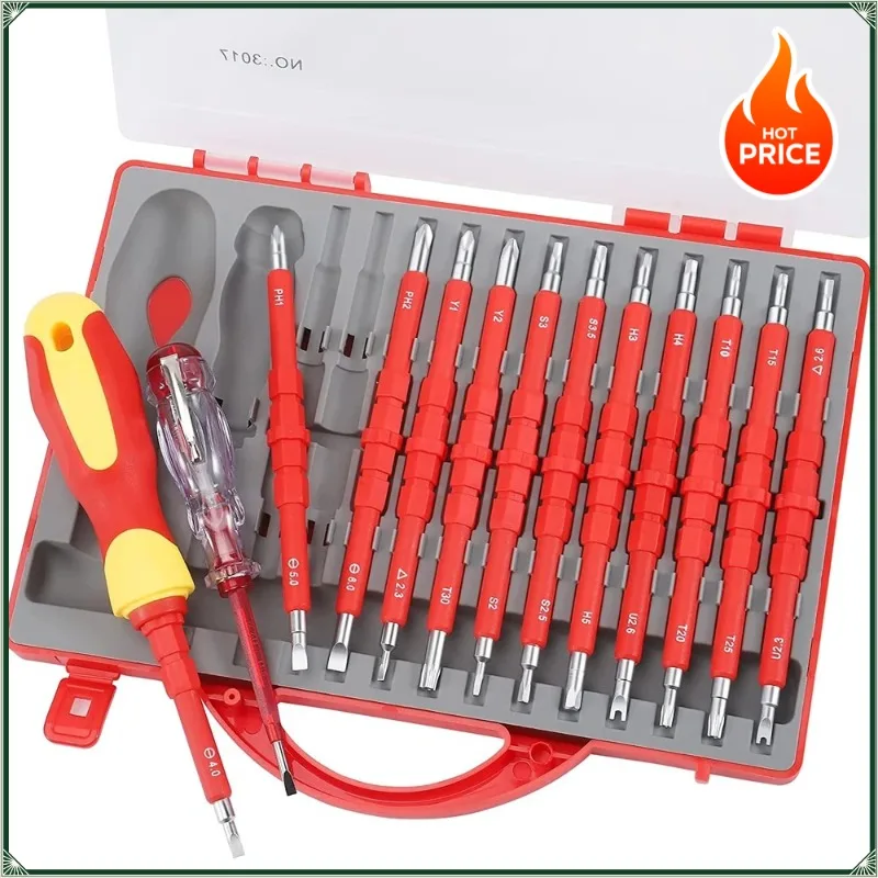 

2026 Hot Selling 1000V Insulated Screwdriver Set 14 in 1 Magnetic Screwdriver Head Electrical Insulated Hand Tool