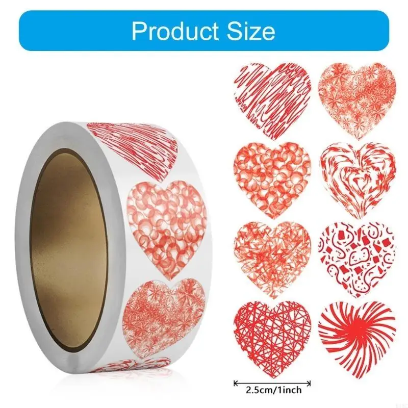   Heart Sticker Labels Decorative Sticker Valentines Gift Sticker Love Sticker