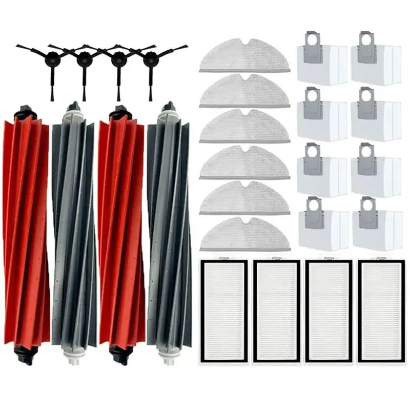 

A02V-Для Roborock Q8 Max, Q8 Max+, Q5 Pro, Q5 Pro+ Основная и боковая щетки, HEPA-фильтр, насадка для влажной уборки, мешок для сбора пыли, сменные аксессуары
