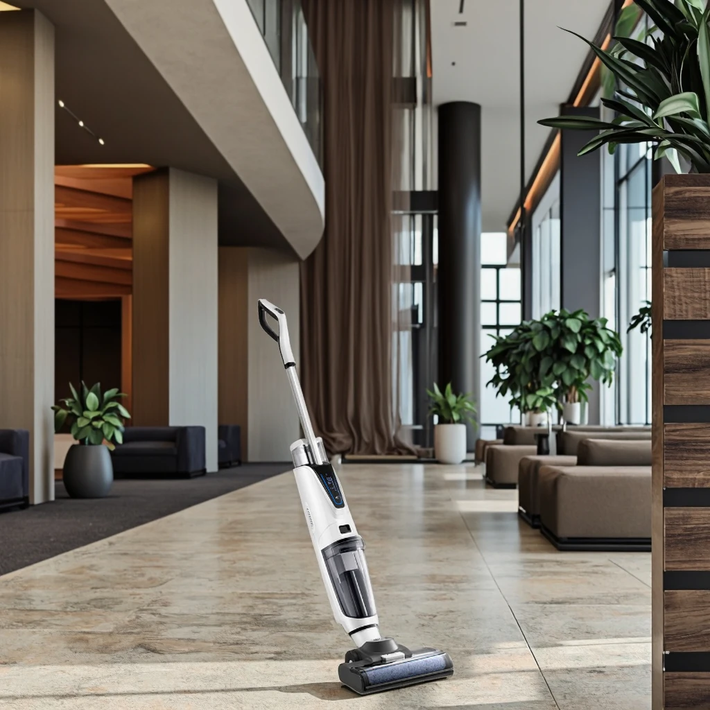 

Smart Cordless Vacuum Cleaner Upright Design Effective for Pet Hair Cleaning Hardwood Floors Carpet Electric Power Wet Dry