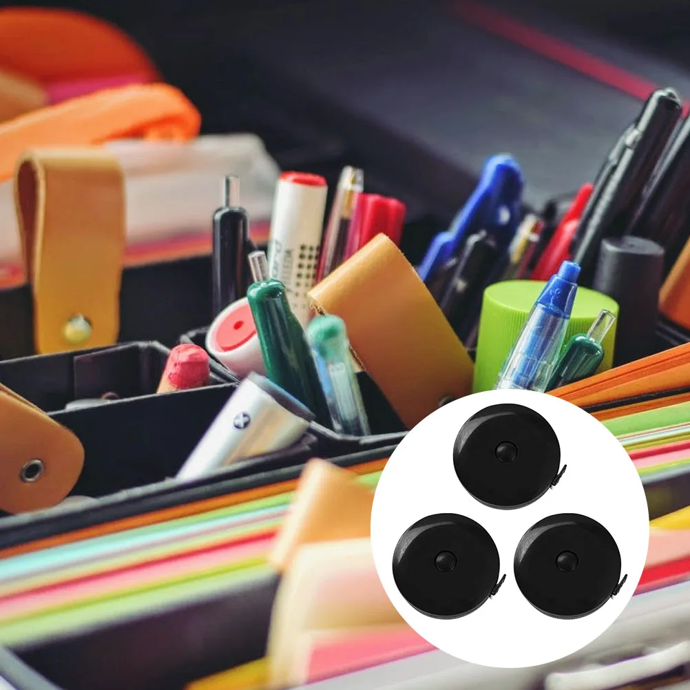 

Telescopic Measuring Tape Retractable 1M Black Pocket Size Clear Mark Home Store Tailor Sewing Medical Anthropometry