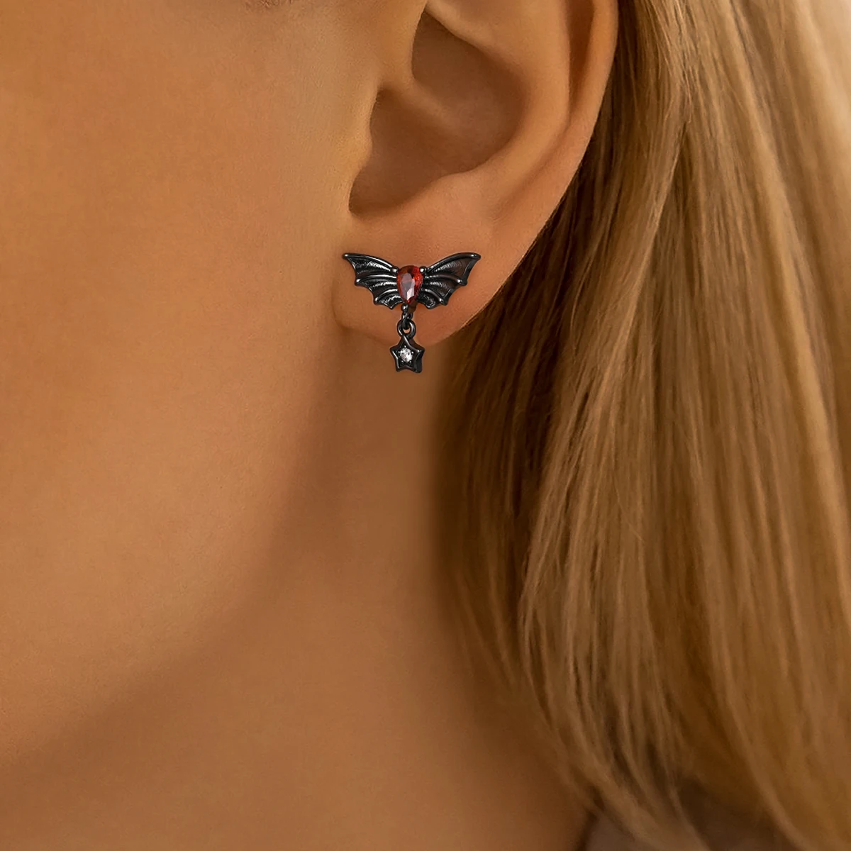 Amazing 925 Sterling Silver Black Spider & Shiny Bow Skull & Pumpkin Head Stud Earrings For Halloween Party Fine Jewelry Gift view 3