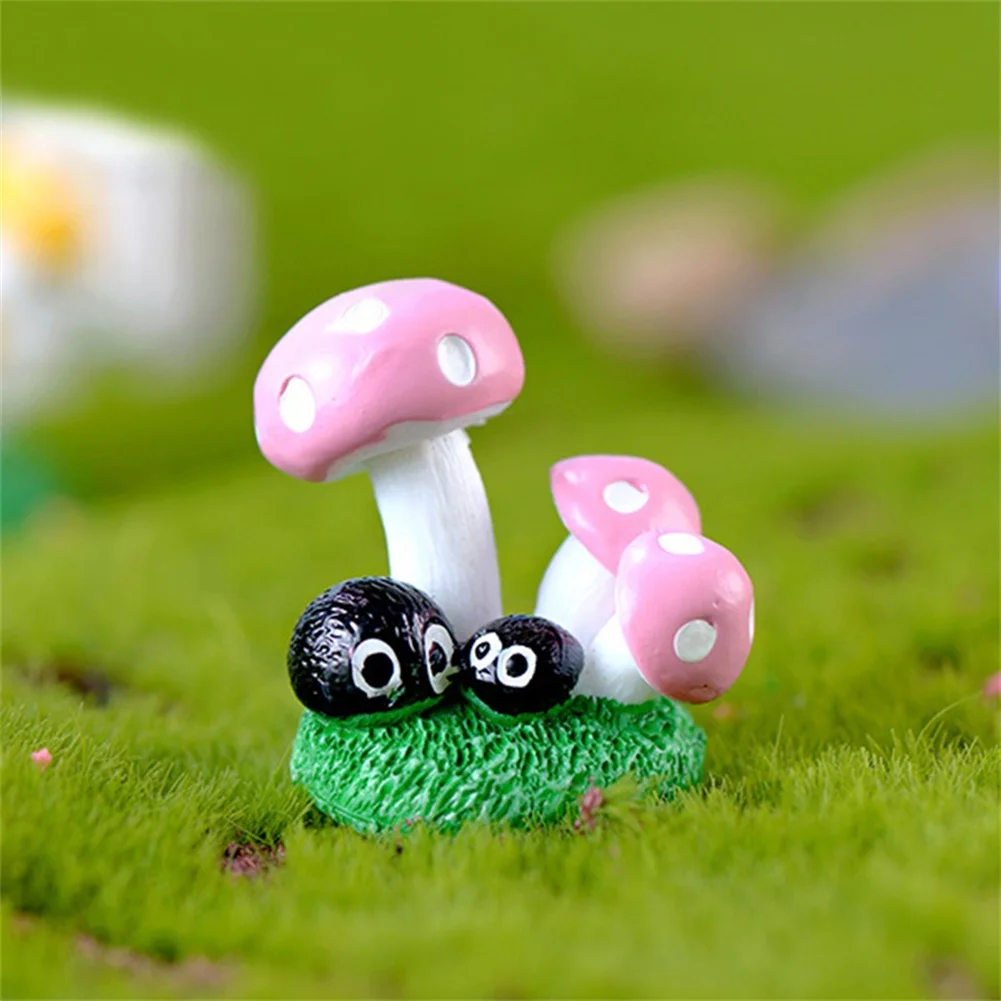 1pcs Miniature Animal Mushroom Ornament Miniature Mushroom Craft Garden Pot Ornament Landscape Succulent Bonsai DIY Garden Decor