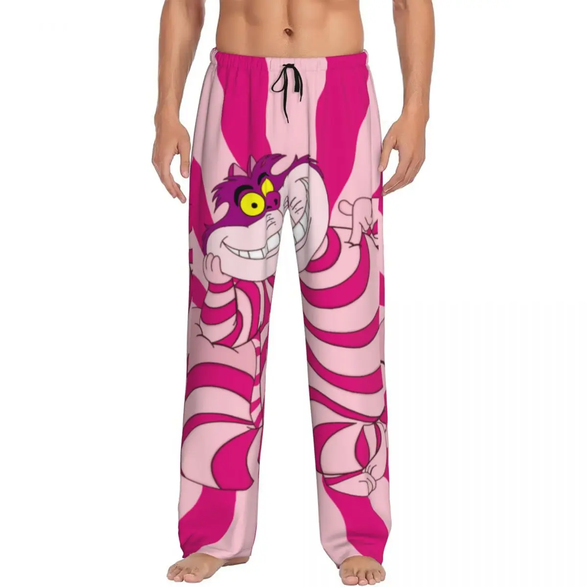 

Custom Print Alice In Wonderland Cheshire Cat Pajama Pants Men Sleep Sleepwear Bottoms with Pockets