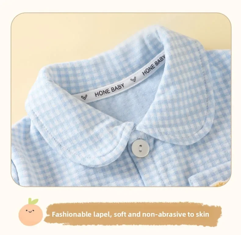 2026 Herbst-Pyjama-Set für Kinder, Lässiges Kariertes Langarm-Hemd mit Revers und Hose, Jugend-Schlafanzug-Bekleidungsset – Detail 13