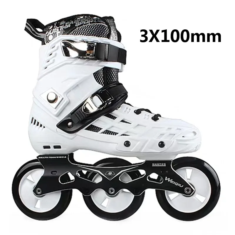 Inline 3 Wheels Symmetric 100mm Roller Skates Shoes 3X100mm Skating Frame 100 Skate Base for road 85A Durable PU ABEC7 Bearing