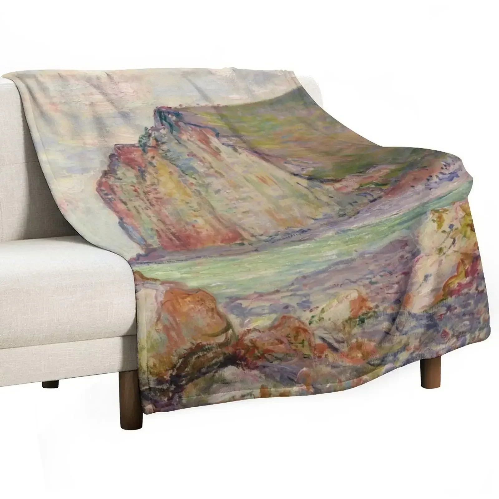 Claude Monet Falaises des Petites Dalles Throw Blanket Blankets Sofas Of Decoration Luxury Throw Sofa Throw Blankets