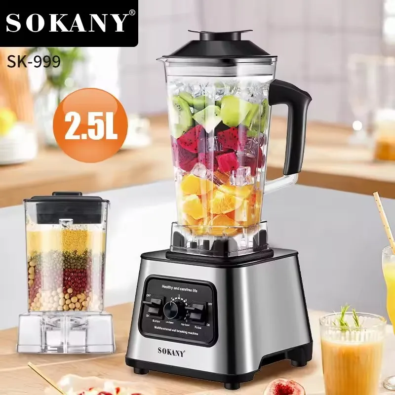 SOKANY Product SK-999 6000W 2.5L Large Capacity Beauty Blender Machine And Personal Fresh Fruit Orange Electric Juicer Extractor