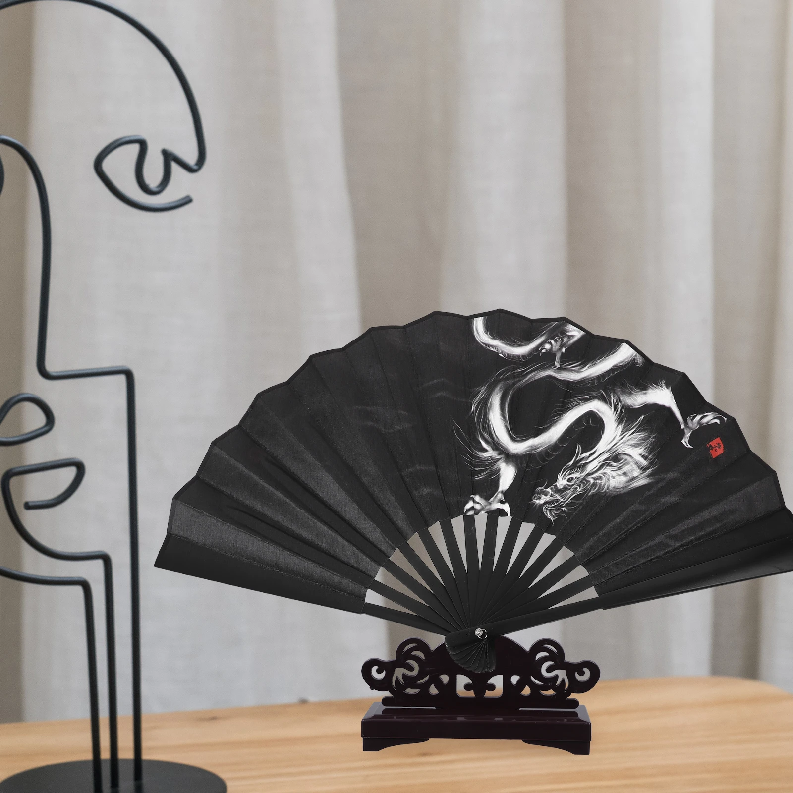 

Folding Stand Display Base Holder Vintage Chinese Fan Display Base Style Hand Fan Accessories Home Decoration