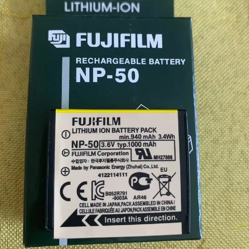 100%Original 940mAh for Fujifilm NP50 F50 F60 F75 F85 X20 X10 F505 F600 F605 F665 F775 XF1 F100fd F200EXR F305EXR Camera Battery