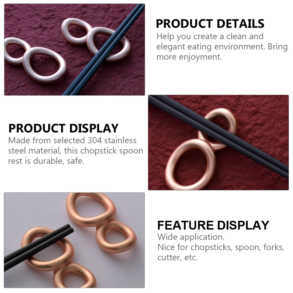 

Stainless Steel Double Round Ring Chopstick Rest Holder Spoon Fork Stand Elegant Tableware Decor Chopstick Rest
