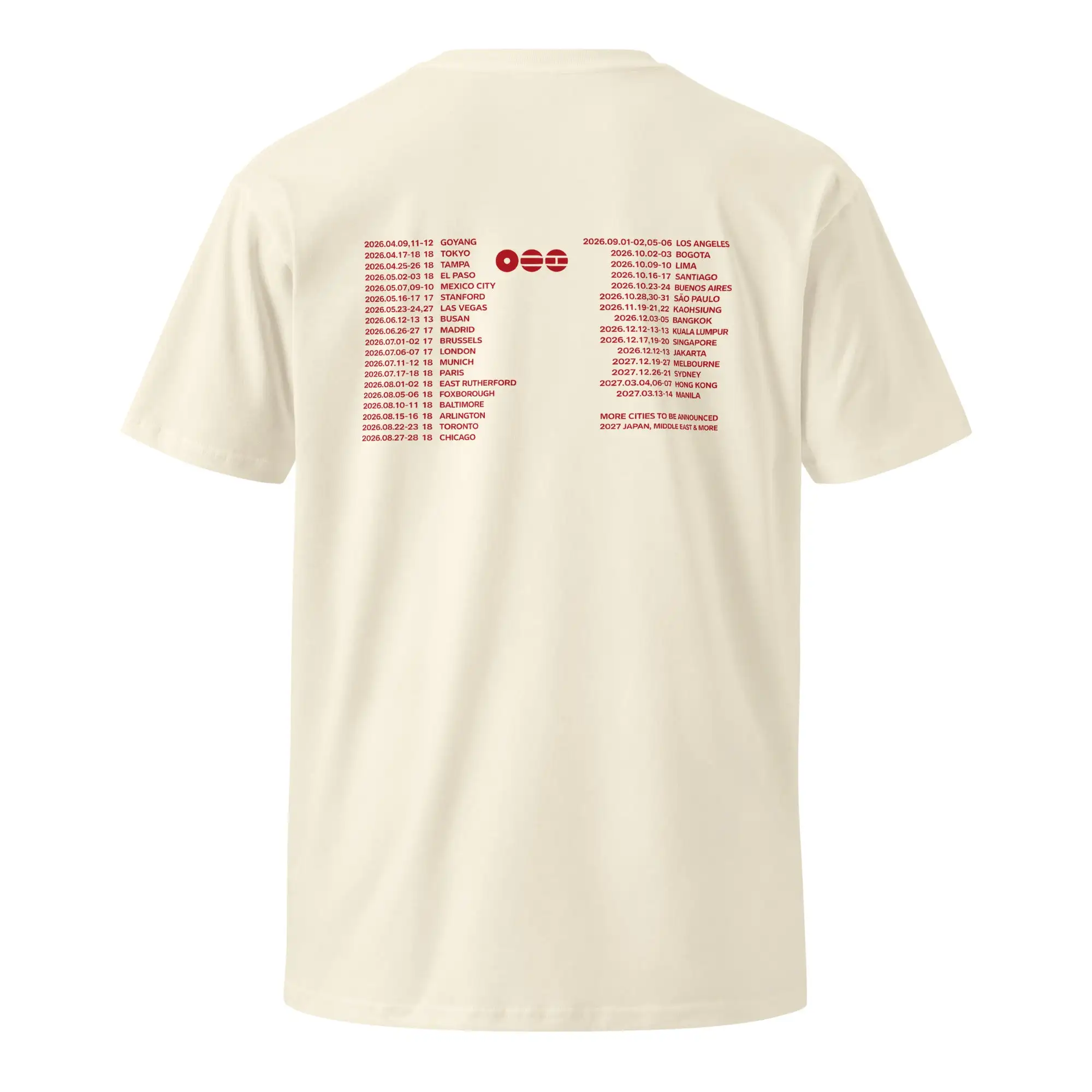BTS Suga Taehyung 2026 World Tour Doppelseitiges Grafik-T-Shirt mit Porträt und Tour-Städtenliste Kpop-Fans T-Shirt für Männer, Frauen und Kinder – Detail 8
