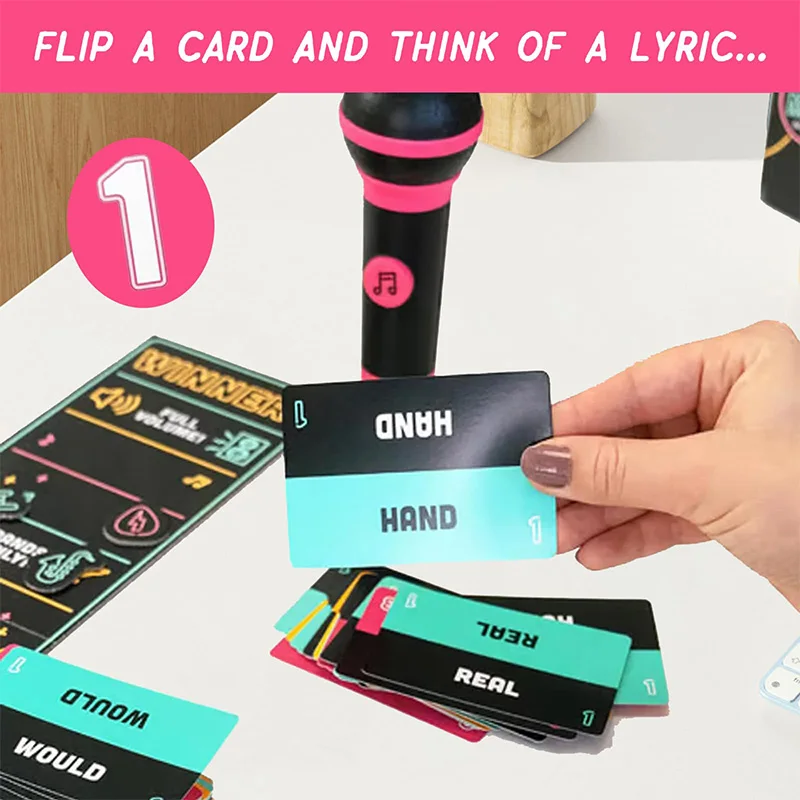 Exciting Karaoke Game Grab The Micr Game 250 Lyrics Card Game Suitable For 2-10 Players Family Board Game Funny Game Night