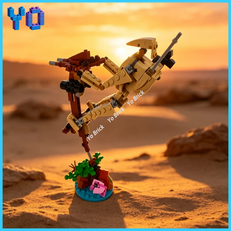 Realistic African Wild Creature MOC Bricks Safari Animal Scene Building Model Desktop Collectible Decoration Set