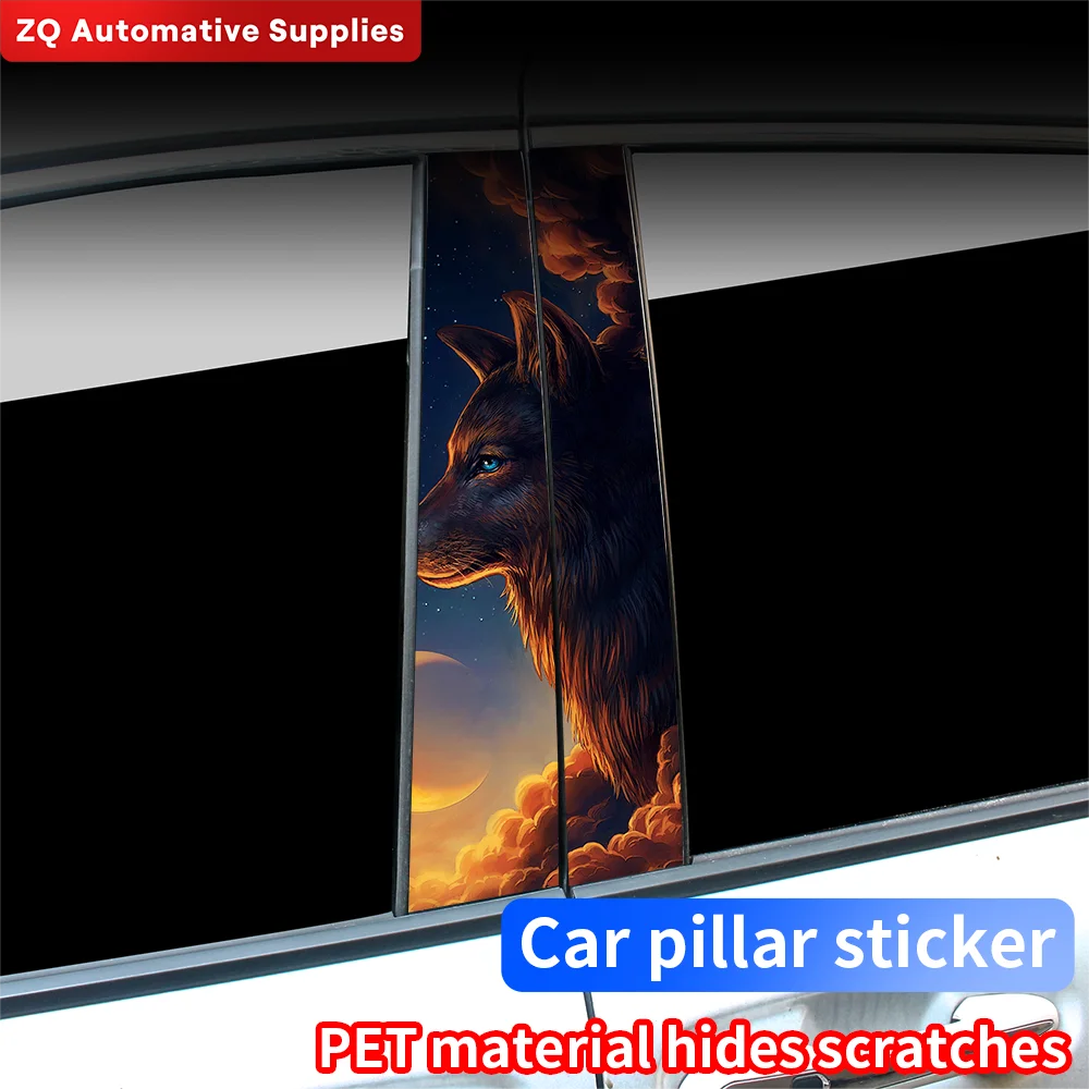 

Wolf Car Stickers Auto B-pillar Stickers Car Center Column Decoration Cover Scratches Waterproof Vinyl Decals Cars Accessories